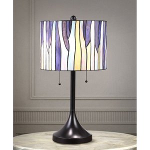European Style Stained <strong>Glass</strong> Dome <strong>Table</strong> Lamp with Crystal <strong>Lighting</strong> Electric Bronze E26 Bulb Base for Elegant Home Decor - Product Image 2
