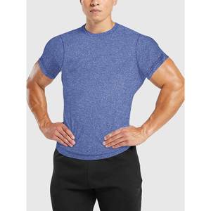 Camiseta deportiva de manga corta con cuello redondo de secado rápido para hombre, para deportes, fitness, correr, baloncesto, entrenamiento, tela fina 81-90% - Product Image 2