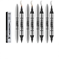 WAKEANGEL Stylo Eyeliner Liquide Double Pointe pour Sourcils, Anti-Bavures, Design Réaliste à Quatre Pointes, Imperméable
