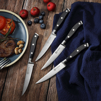 4PCS 4.5 Inch Ultra Sharp Lame dentelée en acier inoxydable Full Tang ABS Handle Steak Knife Set Kitchen Chef Knife Set