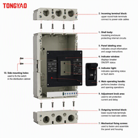 Disjoncteur à boîtier moulé TONGYAO SM3E-400M/3300, capacité de coupure 65 50kA, unité de déclenchement électronique AC 400V