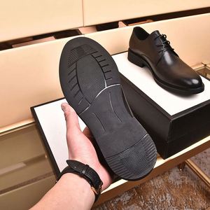 Zapatos de Cuero con Cordones para Hombre, Diseño Clásico con Punta Cuadrada, Transpirables, Ligeros, Antideslizantes, para Oficina, Negocios, Primavera-Verano - Product Image 6