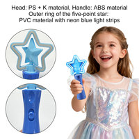 Bâton lumineux portable de 9 pouces en forme d'étoile néon clignotante pour fêtes à thème, cadeau pour mariages, festivals de musique et événements