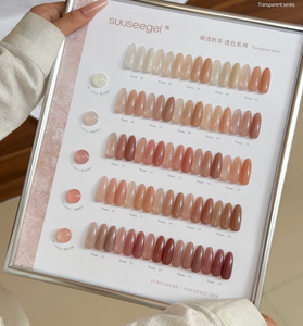 Nouveauté - Ensemble de vernis à ongles en gel de couleur translucide 15 ml - Fournitures pour ongles avec logo personnalisé - Kit de vernis à ongles en gel UV avec présentoir de luxe - Product Image 1