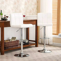 Chaise de bar moderne et simple, tabourets pivotants en cuir PU, chaise de bar avec dossier, populaire sur internet, chaise de bureau à domicile