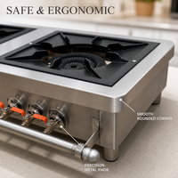 Cuisinière à gaz commerciale à 2 brûleurs, brûleur wok, en acier inoxydable, pour comptoir, cuisinière wok chinoise, équipement de cuisine de restaurant
