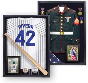 Shadow Box Frame for Military Uniform Wedding Dress Jersey 30x40in black MDF Wood Shadow box