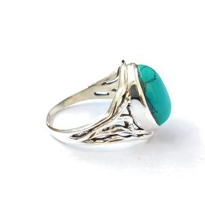 Anillo de Turquesa, Anillo de Plata de Ley 925 con Piedra Preciosa, Colección Hecha a Mano, Anillos Finos, Joyería de Plata, Precio al por Mayor - Product Image 4