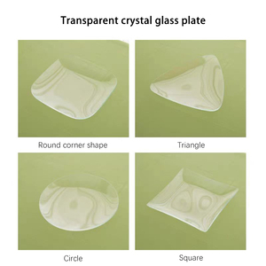 Peralatan Makan Kaca Kristal Jernih, Piring Kaca Minimalis, Piring Sajian Salad Buah - Product Image 3