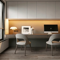 Bureau d'étude et bibliothèque tout-en-un en panneau écologique, style minimaliste moderne