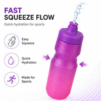 Bouteille d'eau sport en PP 710 ml avec logo personnalisé, dégradé givré, à presser, pour vélo, cyclisme, extérieur, gym, randonnée, sans BPA, bouteille d'usine