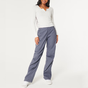 <strong>Womens</strong> Long Sleeve Shirts Casual Fall <strong>Henley</strong> <strong>Tops</strong> Button Down <strong>s</strong> Basic Ribbed Knit T-Shirts - Product Image 5