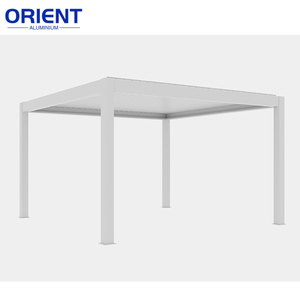 Pergola LED en aluminium, structure <span class=keywords><strong>de</strong></span> pergola en aluminium 6x4, 4 poteaux, pergola en aluminium d'extérieur avec porte coulissante en verre - Product Image 3