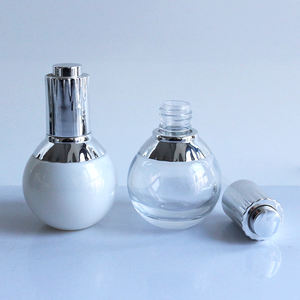 Flacon en verre transparent de forme ronde de 30ml avec bouchon compte-gouttes pour lotion sérum hydratant soins du visage parfum cosmétique luxuriante pour les yeux - Product Image 6