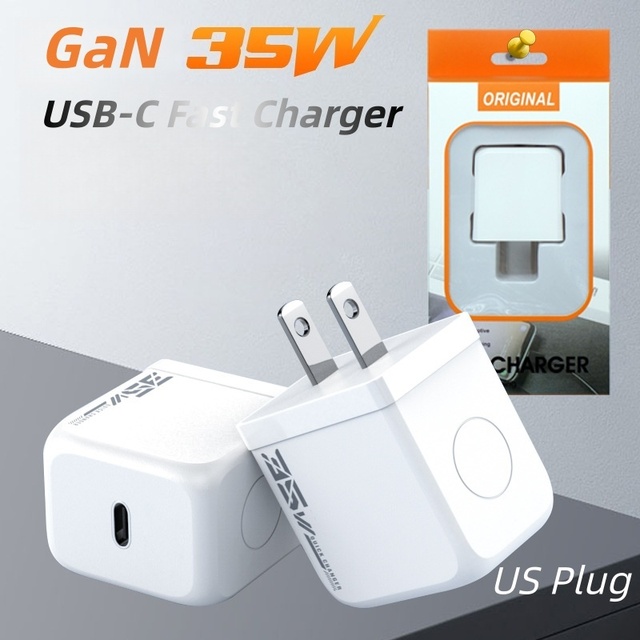 PD35w USB-C Fast Charger Type-C Quick Charging Power Adapter for iPhone 16 15 14 Pro Max Plus for Samsung Xiaomi Huawei