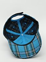 Casquette de baseball unisexe non structurée à 6 panneaux en coton à carreaux avec logo personnalisé et sangle Velcro ajustable – Vente en gros