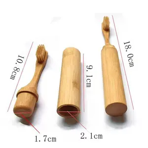 Çevre katlanabilir bambu kolu yetişkin orta boy yumuşak seyahat diş fırçası