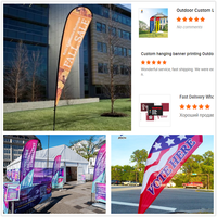 Drapeau plume double face anti-UV de 2,7 m sur mesure, conception personnalisée, directement de l'usine pour la promotion immobilière