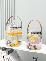 Bouteille d'eau froide en plastique de 2,3 L avec poignée, pichet à boisson transparent pour réfrigérateur pour la maison