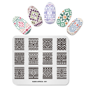 Plaque de stamping rectangulaire en acier inoxydable pour ongles, motif bohème africain, pochoir souple pour nail art, modèle de manucure DIY - Product Image 2