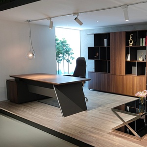 Modern Luxury Boss Office Executive Desk Convertible and Extendable L-Shape Wooden Furniture for Director and CEO - Product Image 5