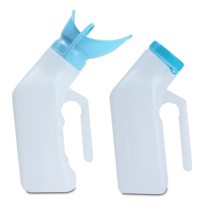 Botol Urin Portabel 1 Liter, Wadah Pengumpul Urin untuk Pria, Botol Plastik Perjalanan