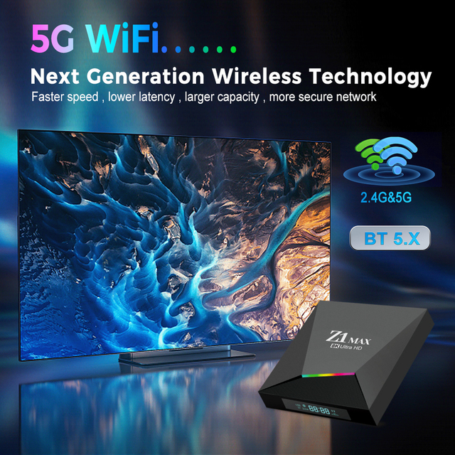 Z1 Max Android 15 Smart TV Box Allwinner H618 Quad Core 4G 5G Dual WiFi BT5.0 Media Player HD 8K 4K for HDR10+ 4K Decoding