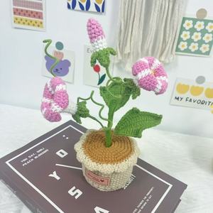 2025 Crochet Morning Glory Plante En Pot Clématite <span class=keywords><strong>Chiffonnier</strong></span> Fleur Crochet En Pot Fleur Maison Voiture Décoration Fête Des Mères Cadeau - Product Image 6