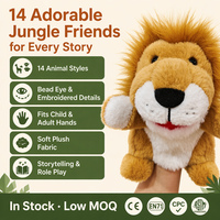 14-Piece Boneka Hewan Hutan Singa Gajah Monyet Jerapah Harimau Zebra Set Boneka Plush untuk Cerita di Kelas Bahan Katun PP Ulang Tahun
