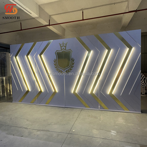 SMOOTH 2025 New Design <strong>White</strong> PVC Stage Backdrop Shiny <strong>White</strong> Acrylic <strong>Background</strong> with Pink <strong>Pattern</strong> - Product Image 4