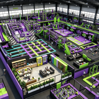Aire de jeux intérieure personnalisée clé en main, trampoline géant, piscine à blocs de mousse, mur adhésif, jouets pour enfants, divertissement populaire pour les enfants