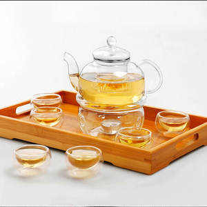 Ensemble <span class=keywords><strong>de</strong></span> théière et <span class=keywords><strong>de</strong></span> tasses à thé en verre borosilicate transparent résistant à la chaleur, <span class=keywords><strong>de</strong></span> luxe, pour les fêtes, avec <span class=keywords><strong>chauffe</strong></span>-thé - Product Image 4