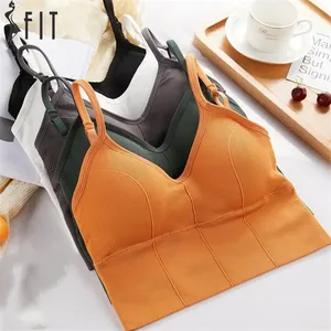 Sutiã push-up com costura feminino, top tubo de costas beleza esportivo sem costura sutiã sexy