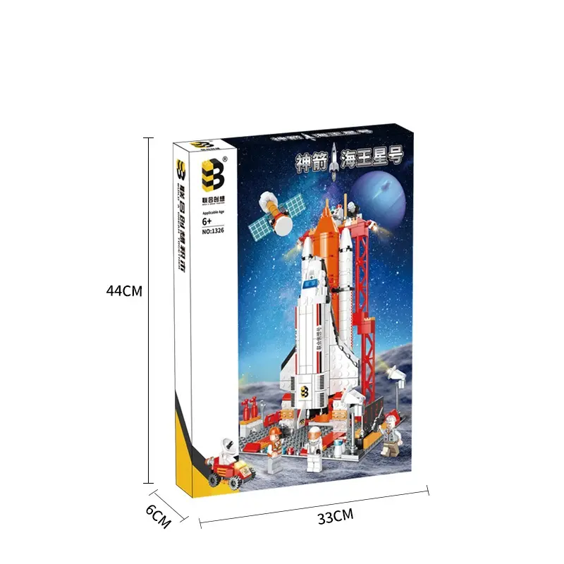 Shantou-Fabrik Neuzugänge Raketen-Bauklötze-Sets ABS-Kunststoff DIY-Modell-Spielzeug für Jungen Karton verpackt