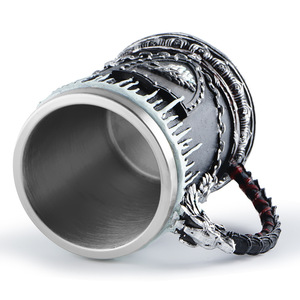 Bicchiere da vino personalizzato in goffo bicchiere <span class=keywords><strong>di</strong></span> birra in acciaio inossidabile goffrato - Product Image 2