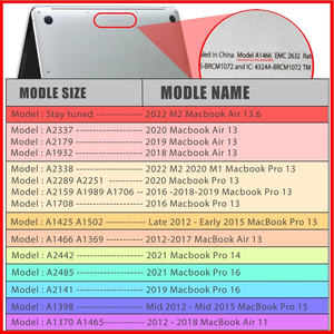 Funda blanda para ordenador portátil, cubierta a prueba de golpes para <span class=keywords><strong>Macbook</strong></span> Air A1932/A2179/A2337 <span class=keywords><strong>13</strong></span> pulgadas <span class=keywords><strong>Pro</strong></span> <span class=keywords><strong>13</strong></span> 2020 2022 A2251/A2289 - Product Image 6