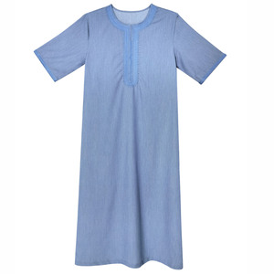 Túnica Marroquí Bordada Premium para <span class=keywords><strong>Hombre</strong></span>, Jubba Musulmana de Oriente Medio con Bolsillos Laterales y Adornos Dorados - Product Image 2