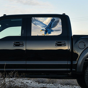 Autocollant pour vitre arrière de voiture Flying Blue Eagle One Way Vision, autocollant translucide perforé pour vitre de SUV, 2 pièces - Product Image 5