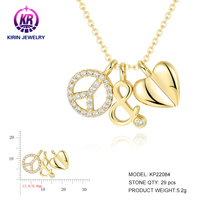 Pendentif de mode en argent 925 Kirin, plaqué or, personnalisable, avec zircon remplaçable, breloques pour femme