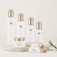 Ensemble de soins de la peau de luxe en verre, emballage cosmétique, flacon carré plat, pot, tonique, lotion, essence, sérum, crème, bouchon à vis, vide, rose, personnalisé