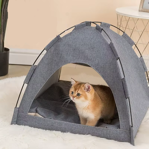 Tenda anak anjing kanvas yang dibongkar dan dicuci musim panas dilipat tempat tidur kucing nyaman portabel untuk hewan peliharaan kecil rumah anjing luar ruangan - Product Image 1