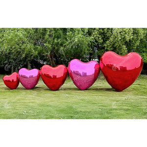 Bola de corazón de <span class=keywords><strong>amor</strong></span> metálica inflable para fiesta, Bola de espejo inflable decorativa, globos metálicos, bolas inflables gigantes grandes y brillantes - Product Image 2
