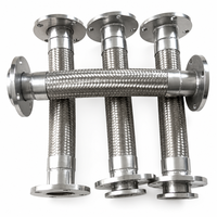 Tuyau flexible en acier inoxydable tressé avec extrémités à bride DN25-DN300, connecteur de pompe haute pression pour pipeline CVC