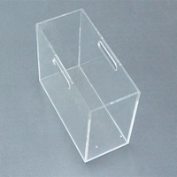 Caja de Almacenamiento Cuadrada de Acrílico Transparente, Organizador de Documentos, Revistas, Papel de Oficina, para Oficina, Hogar, Supermercado
