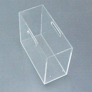 Scatola portaoggetti quadrata in acrilico trasparente, porta documenti e riviste, organizer per ufficio, casa e supermercato - Product Image 5