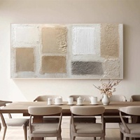 Beige Abstrait Grande Texture Peinture À L'huile À La Main Neutre Wabi Sabi Encadré Toile Mur Art pour La Maison Salon