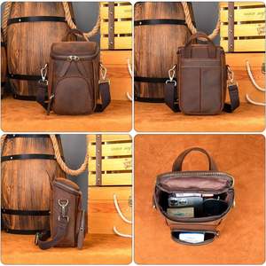 กระเป๋าหนังวัวแท้ AndoBag รุ่น Crazy Horse สไตล์เรโทร สะพายไหล่แบบครอสบอดี้สำหรับผู้ชาย กระเป๋าสะพายข้างแบบมีซิปคู่ กระเป๋าถือทำงานหนังวัวแท้ รุ่น 1386 - Product Image 4