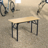 Table pliante en bois monocouche portable et durable RJ, idéale pour l'extérieur, l'apprentissage, les devoirs, avec pieds réglables et multifonctionnelle