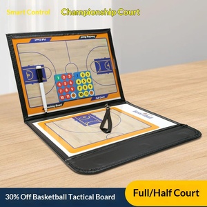 Tableau tactique pliable triple pour basketball, football et volleyball, coloré, en cuir, avec stylo magnétique, pour entraîneur - Product Image 3