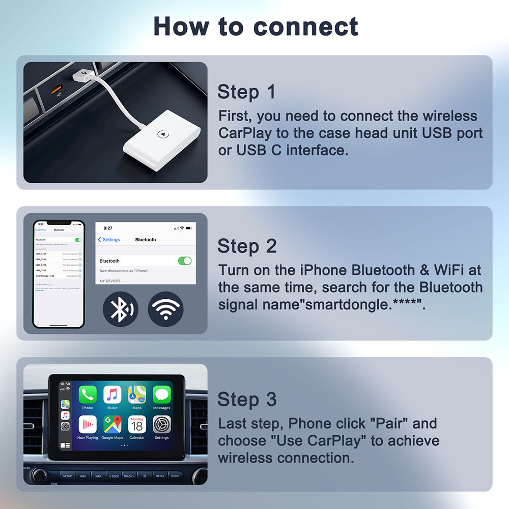 Adattatore CarPlay Wireless Per IPhone - Trasforma CarPlay Cablato In Wireless, Compatibile Con Auto Dal 2017, Plug & Play